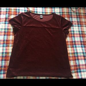 Size small dark red velvet top-